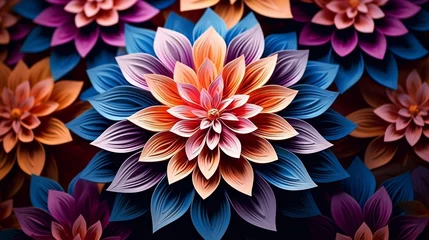 Foto op Plexiglas Mandala Flower Pattern © AV Creations