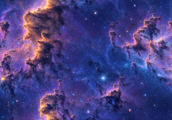 Starry Symphony in Deep Space: A Nebula's Radiant Palette