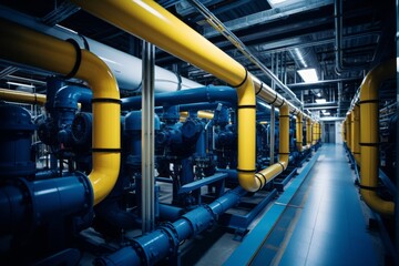 tube pipe system in modern factory maintenance and equipment services industry background