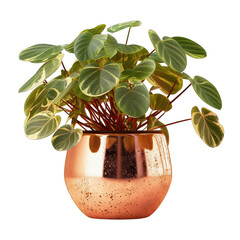 Decorative trees in a shiny pot, decorative plant pots, on transparent background Png V2