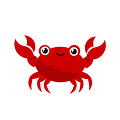 red cute  crab isolated  