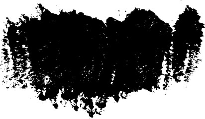 Black paint stroke with bristle brush, swatch isolated on white background - obrazy, fototapety, plakaty