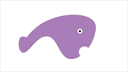 vector purple shark with one eye