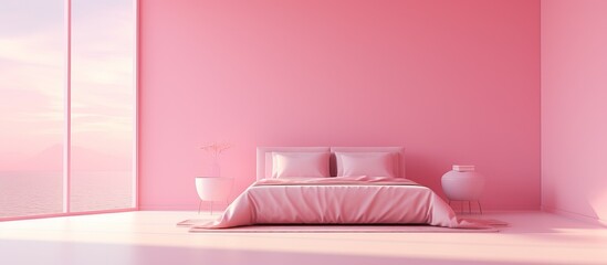 Hotel or apartment with a pink bedroom