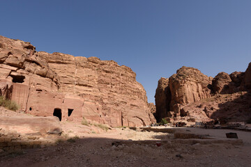 Fototapeta na wymiar The Rose City in Petra, Jordan