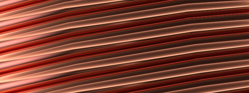 Metallic Elegant Modern 3D Rendering image background of copper overlapping coils