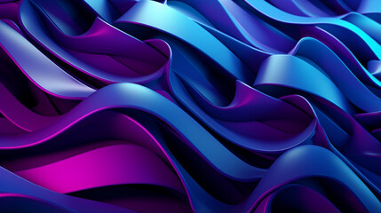 Obraz premium Abstract 3D Render: Purple and Blue Geometric Design