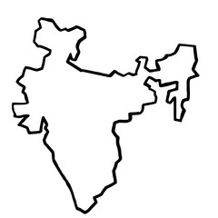India simple outline map