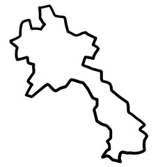 laos simple outline map