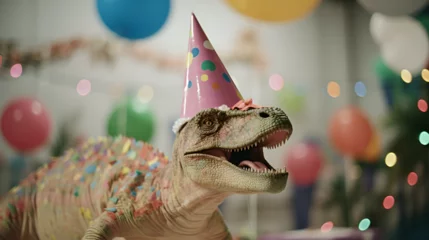 Fototapeten Party Dinosaurier feiert Geburtstag © Marble Station