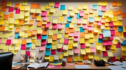 Sticky notes on the wall
