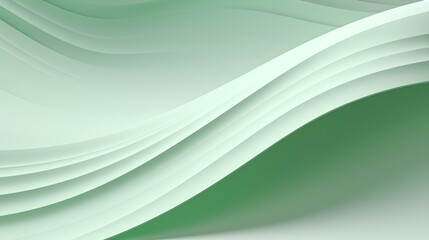 Abstract 3D Background of soft Waves in light green Colors. Elegant Wallpaper 
