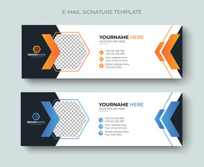 Creative colorful, minimal email signature design template for business. Professional business email signature or email footer design.