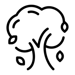 autumn tree line icon