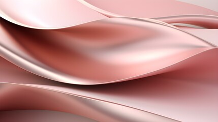 Abstract 3D Background of soft Waves in rose gold Colors. Elegant Wallpaper 
