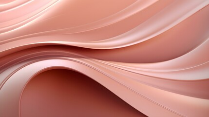 Abstract 3D Background of soft Waves in rose gold Colors. Elegant Wallpaper 
