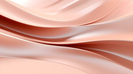 Abstract 3D Background of soft Waves in rose gold Colors. Elegant Wallpaper 
