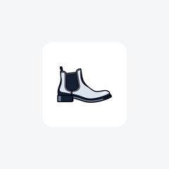 Grey Chelsea Boots Shoes and footwear Flat Color Icon set isolated on white background flat color vector illustration Pixel perfect