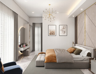 Master Bed Room Design ,Drawing Design-3D