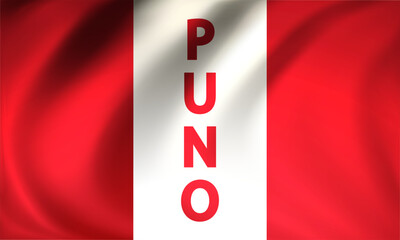 Puno Day in Peru flag, vector art illustration.