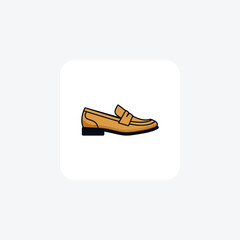 Brown Shoes and footwear Flat Color Icon set isolated on white background flat color vector illustration Pixel perfect