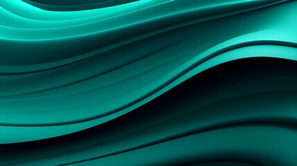 Abstract 3D Background of soft Waves in turquoise Colors. Elegant Wallpaper 
