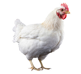 Chicken png, isolated on transparent background, farm animal hd, white