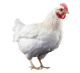 Fototapeta premium Chicken png, isolated on transparent background, farm animal hd, white