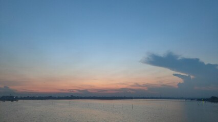 Malabon city sunrise at the dike