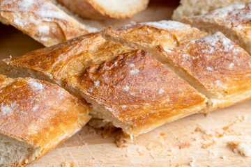 Cut white bread into pieces