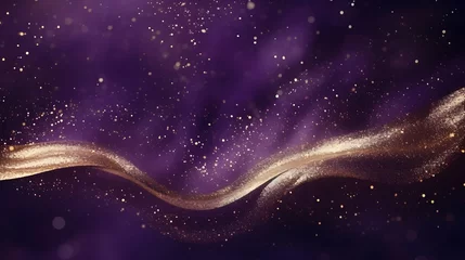 Foto op Canvas luxury abstract purple and golden glitter illustration background  © Alice