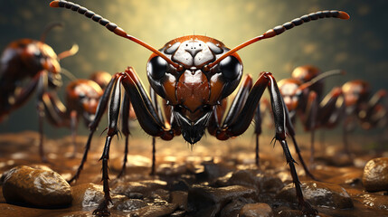 The Mighty Ant, Unleashing the Power of a Mighty Leader. Generative AI - obrazy, fototapety, plakaty