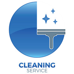 Fensterabzieher, Glasabzieher, Fensterreinigung - Button, Logo