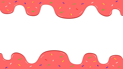 Melting strawberry ice cream with transparent background 