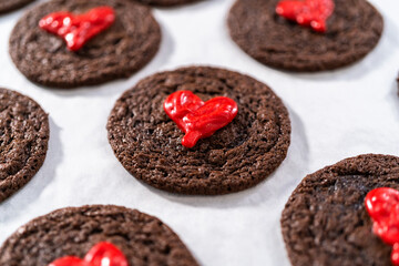 Chocolate Cookies with Chocolate Hearts