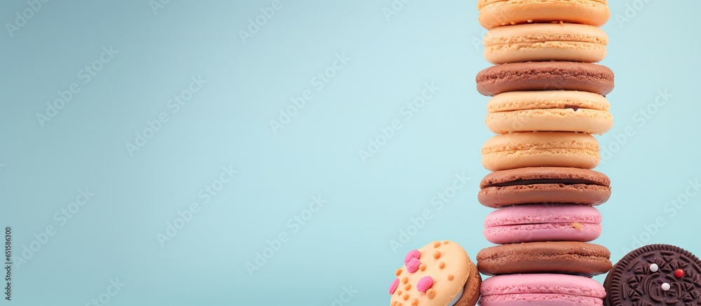 Aufkleber isolated cookie stack isolated pastel background copy space