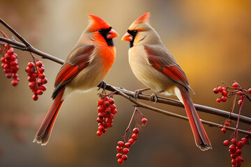 red cardinal on branch