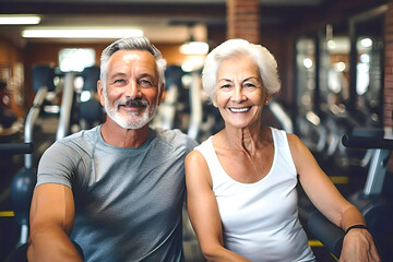 Portrait of a mature couple in the gym