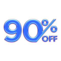 90 Percent Discount Offers Tag with Blue Glosse Style Design