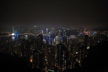 Hong Kong Island, Hong kong - September 17, 2023: Scenery of "Victoria Peak" in Hong Kong