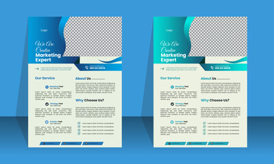 Obraz premium poster flyer pamphlet brochure cover design layout space for photo background,Business brochure flyer design a5 template