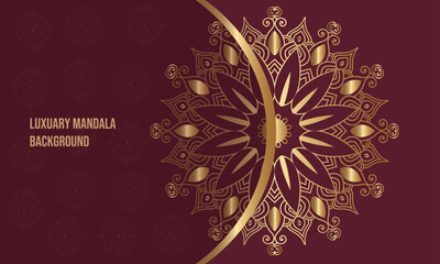Luxury mandala design gold background.