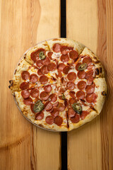 delicious pizza in the restaurant