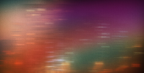 Retro film photography effect. Grunge texture frame. Dusted Holographic Abstract Multicolored Vintage Retro Looking Backgound Photo, Rainbow Light Leaks Prism Colors. Blurred city lights, bokeh effect © Kateryna