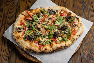 delicious pizza in the restaurant