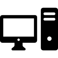 Computer technology icon symbol vector image. Illustration of the dekstop monitor display design image