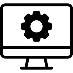 Computer technology icon symbol vector image. Illustration of the dekstop monitor display design image