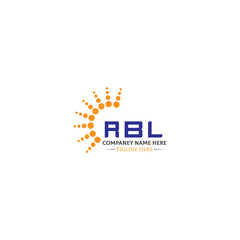 Fototapeta premium RBL letter logo design in 3 style. RBL polygon, circle, triangle, hexagon, flat and simple style with black and white color variation letter logo set in one artboard RBL logo, RBL.