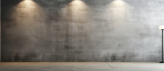 Interior wall illuminated with cement downlights