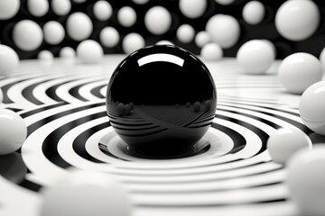 black and white balls, Generative AI